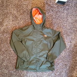 The North Face Green and Pink Windbreaker Rain Jacket Large
